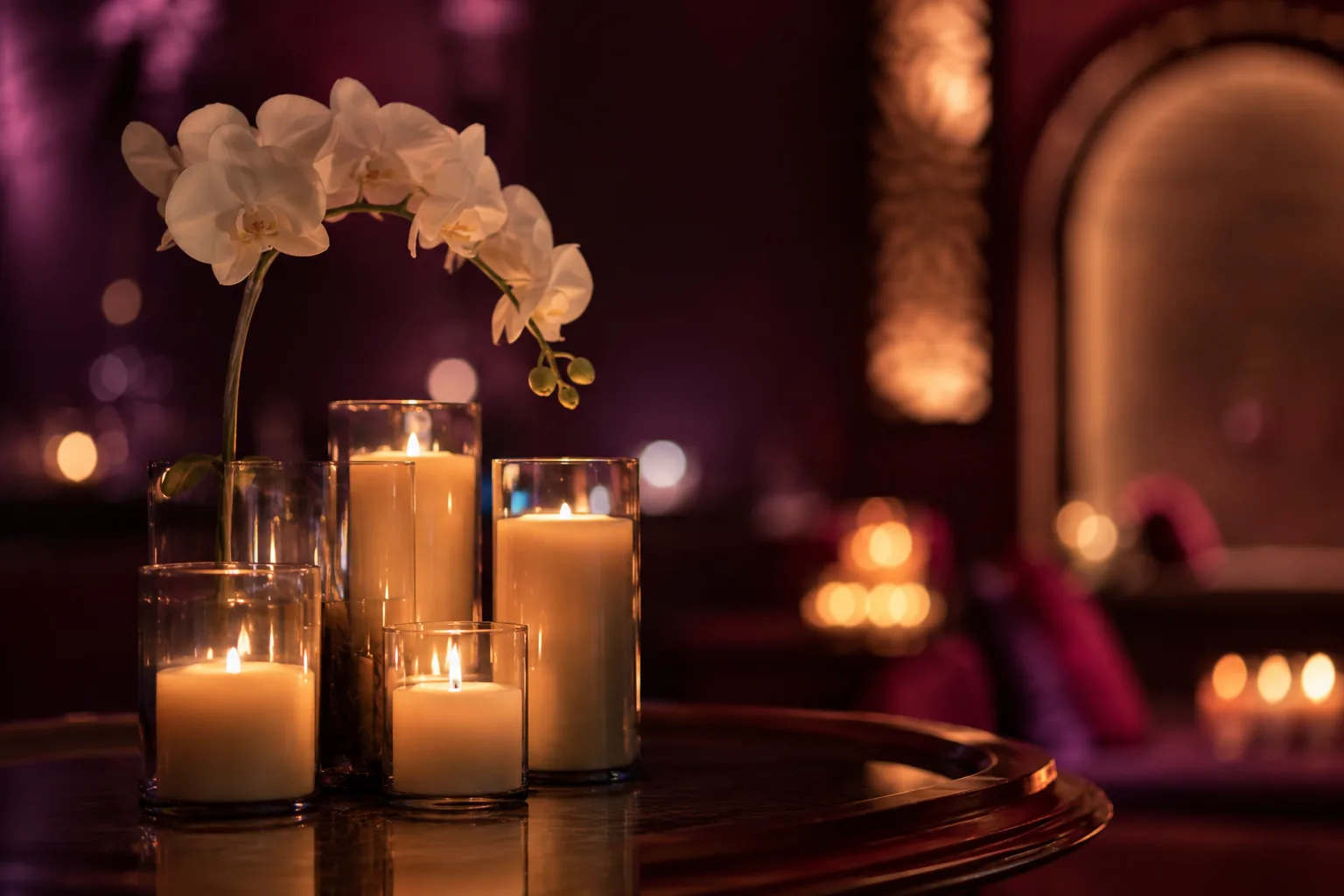 Mum ve orkide düzeni — Lila Spa, Bahçelievler misafirlerine hizmet veren salon